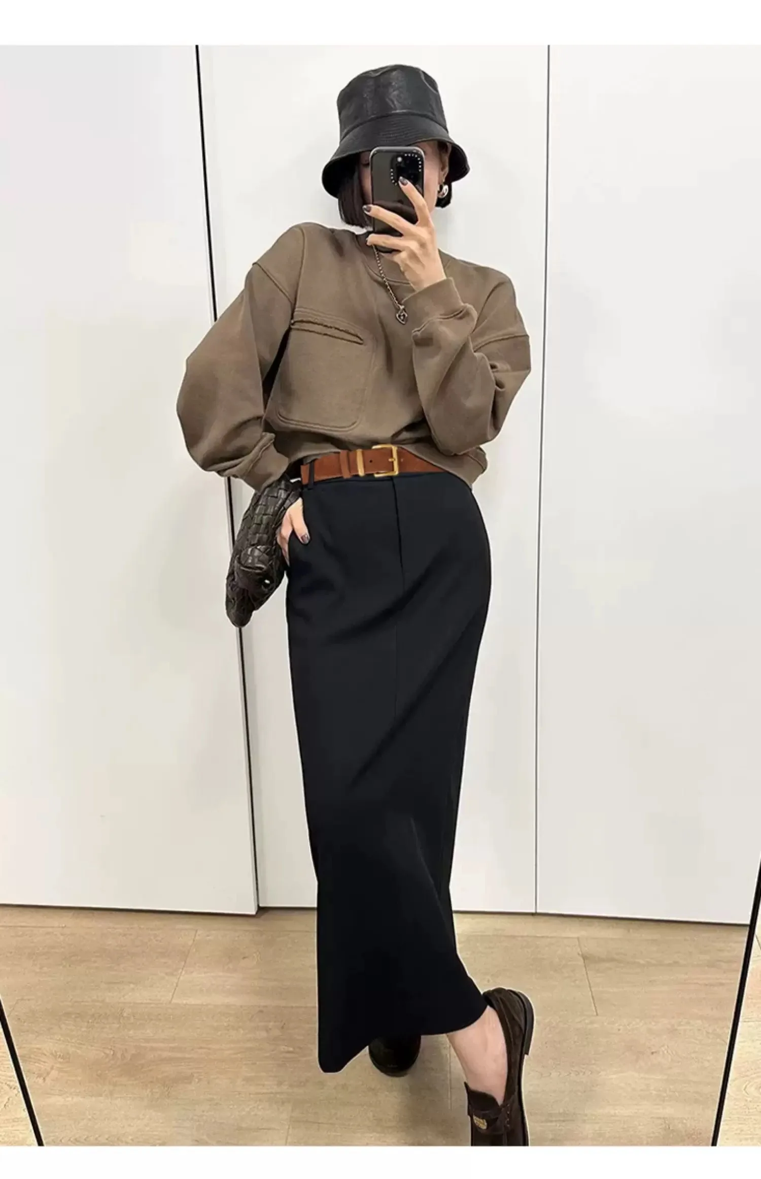 Luxuriöser Wildleder-Rindsledergürtel für Damen, Vintage-Stil mit goldener Schnalle, 3,3 cm breiter Bund für Kleider und Jeans – Detail 2