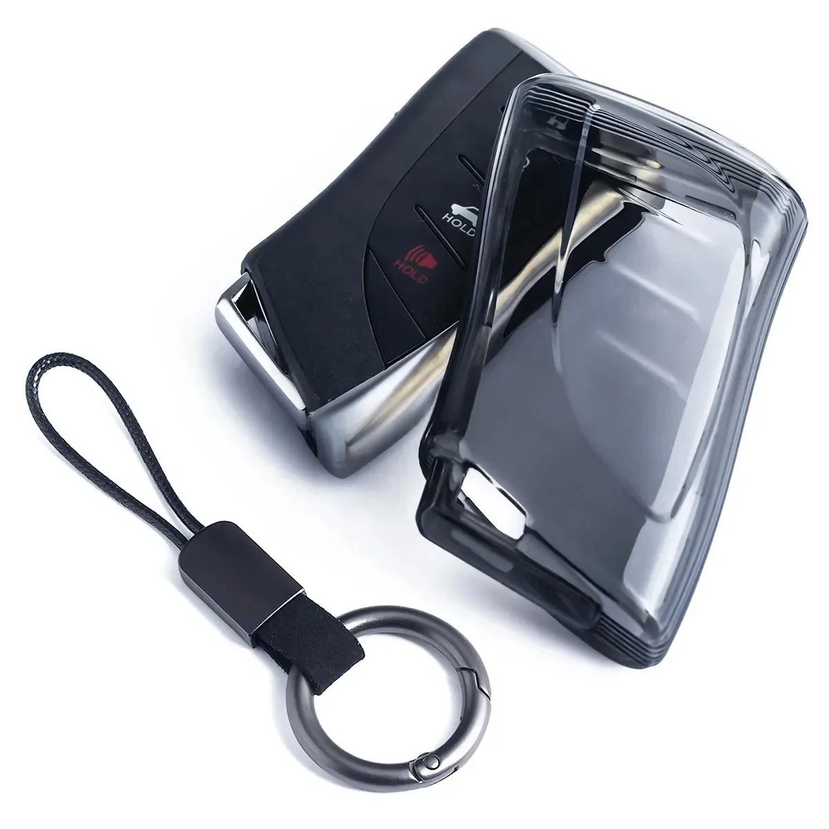 For Lexus ES NX RX RZ UX TX LC LX LM LS 250 300 350 450 500 Black Transparent Car Key Fob Case Cover Keychain Accessories