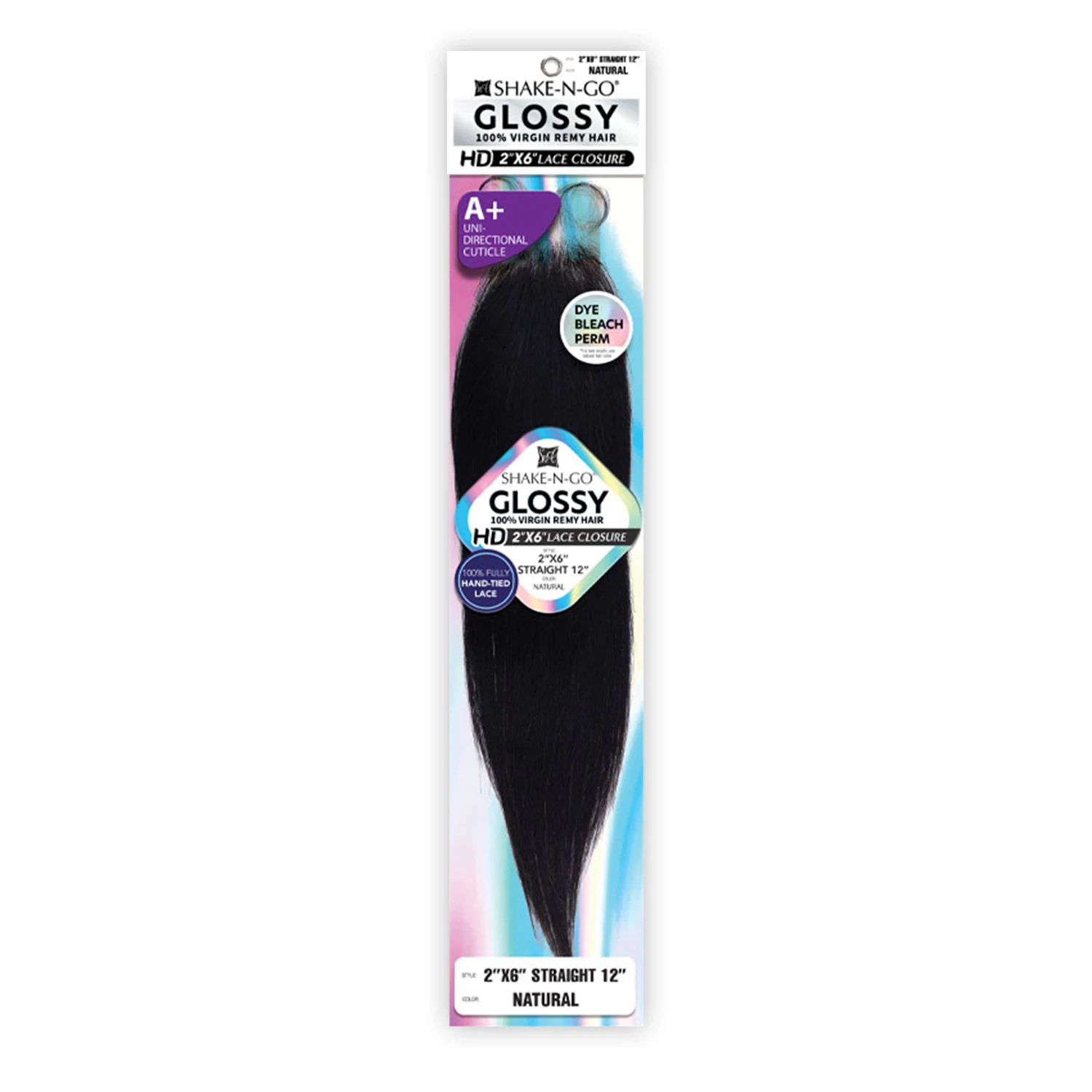 

Shake-N-Go Глянцевые волосы Virgin Remy HD с кружевной застежкой 2X6, прямые 12 дюймов — натуральный блеск, мягкая текстура, легкая смесь, идеальная посадка