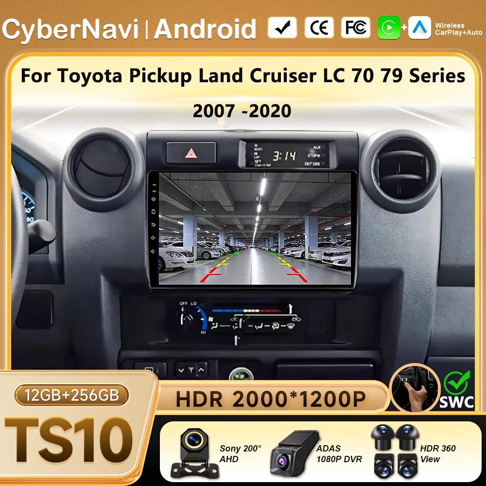 

Carplay For Toyota Pickup Land Cruiser LC 70 79 Series 2007 -2020 Android Auto Touch Screen Multimidia Video Player Radio