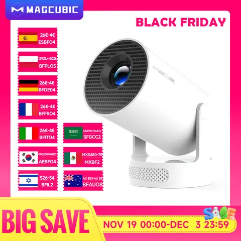 Magcubic 8K Wifi6 projecteur 290ANSI Android 14 double WIFI Allwinner H726 BT5.0 1280*720P Home cinéma extérieur portable HY300 Pro +