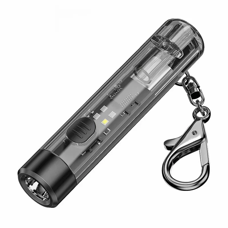 Carry Mini Keychain Light Super Bright Flashlight Charging USB Interface Can Hang Keys And Can Be Placed In Bags