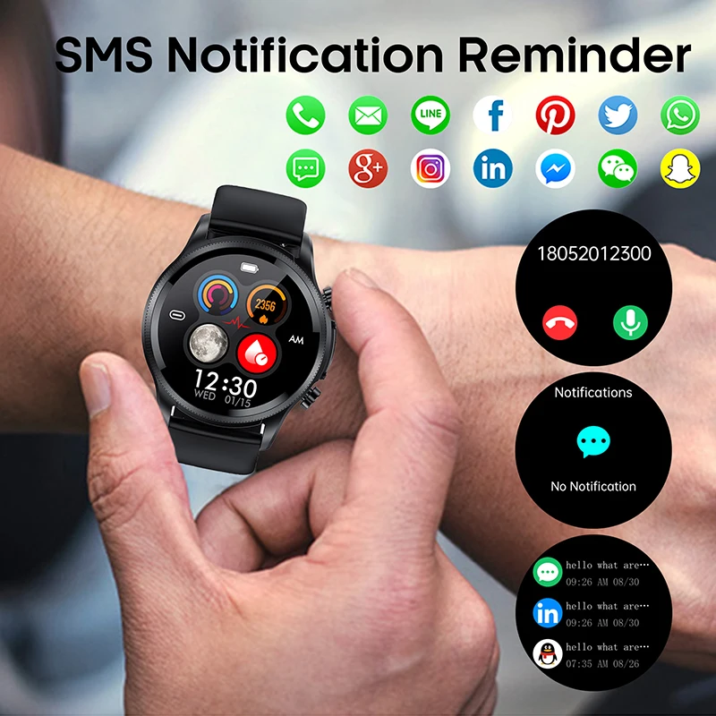 2025 جديد الرجال ساعة ذكية ECG معدل ضربات القلب ضغط الدم SpO2 مراقبة النوم 1.39 ''تتبع اللياقة البدنية ساعة رياضية لنظام iOS أندرويد #3