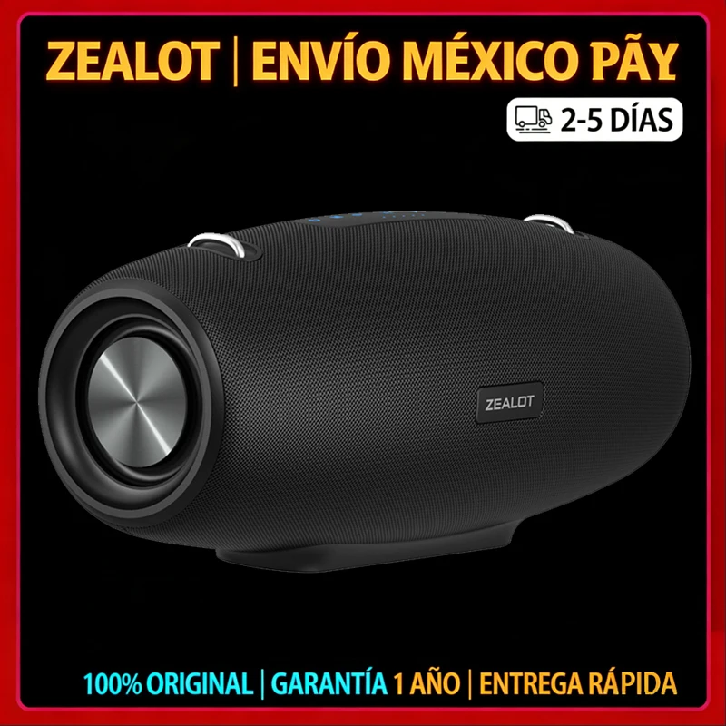 ZEALOT S67 Altavoz Bluetooth 60W, Batería 14400mAh Hasta 40 Horas, Correa Ajustable, Impermeable IPX6, Sonido Estéreo Potente, Ideal para Camping y Exteriores