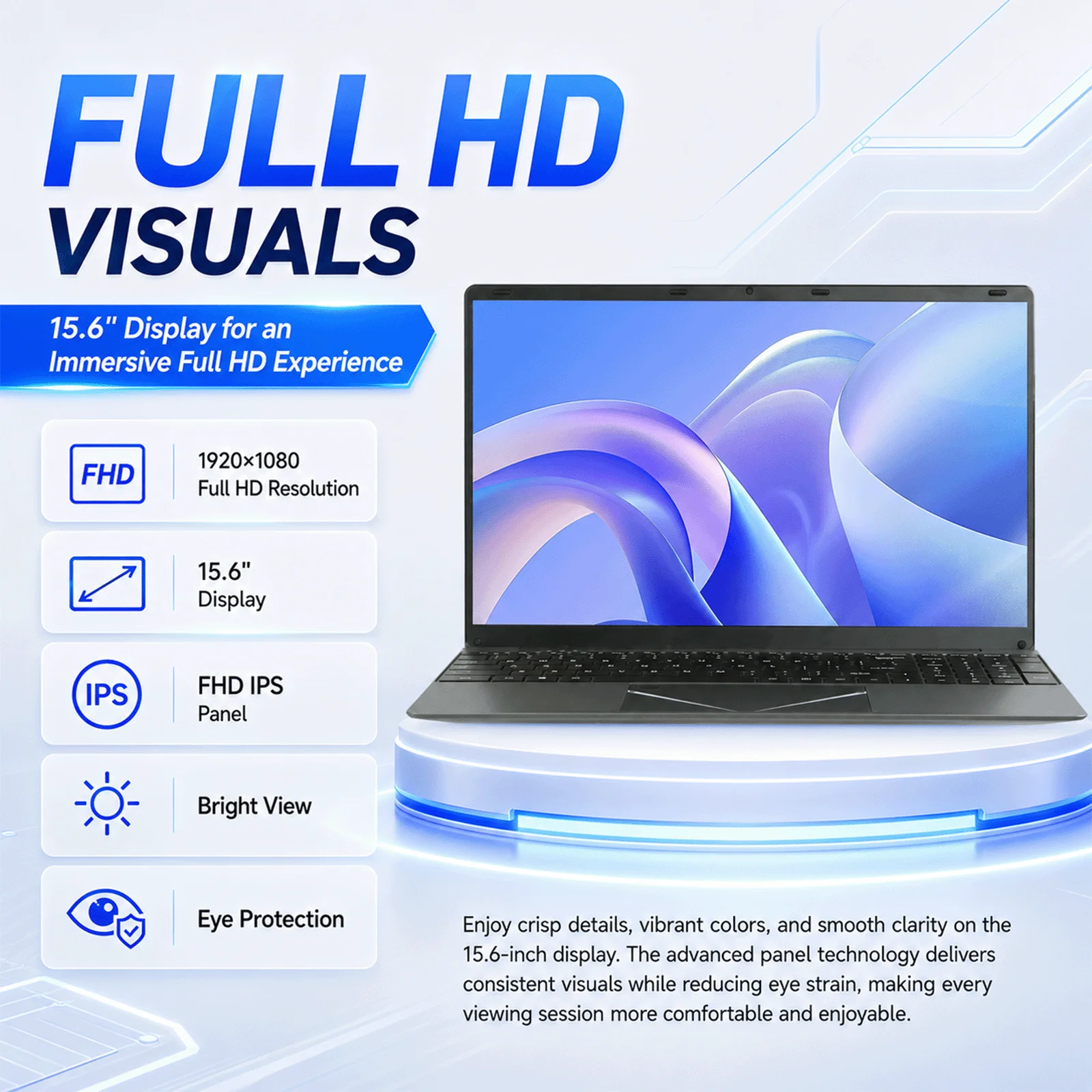 Brand New 15.6" Laptop Computer Intel Core i3-6100U 8GB 16GB RAM 256GB 512GB SSD Notebook Windows 10 Pro FHD IPS 1920x1080 Screen WiFi 5 Bluetooth 5.2 Business Office Laptop Backlit Keyboard Lightweight Portable PC with Keyboard Cover Multilingual systems