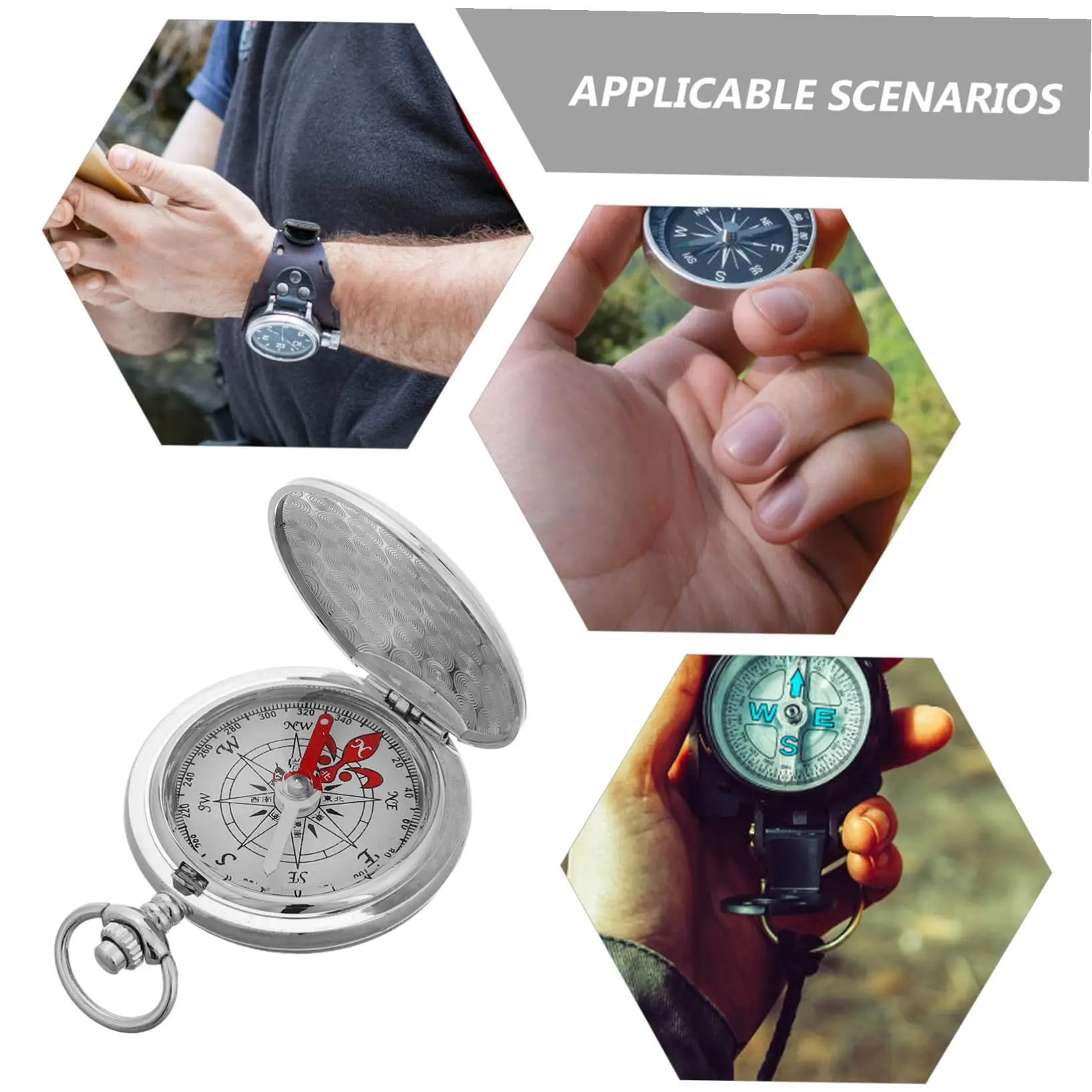 Bússola de relógio de bolso clamshell vintage para homens e mulheres ferramenta de navegação ao ar livre para caminhadas acampamento sobrevivência portátil à prova