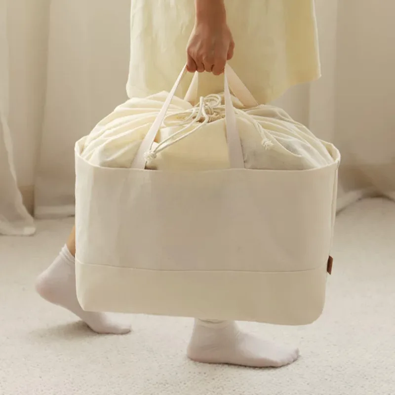 Cotton Linen Clothing Quilt Storage Bag Household Large Capacity Wardrobe Expansion Crack Type Bundle Dust-proof Tote Bag