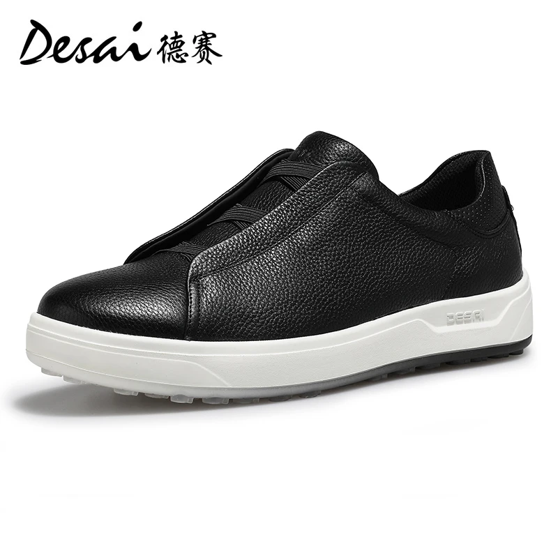 Desai Shoes Men's Summer Thick Sole Lightweight Soft Sole Sports Shoes Breathable Casual Board Shoes Men's Genuine Leather