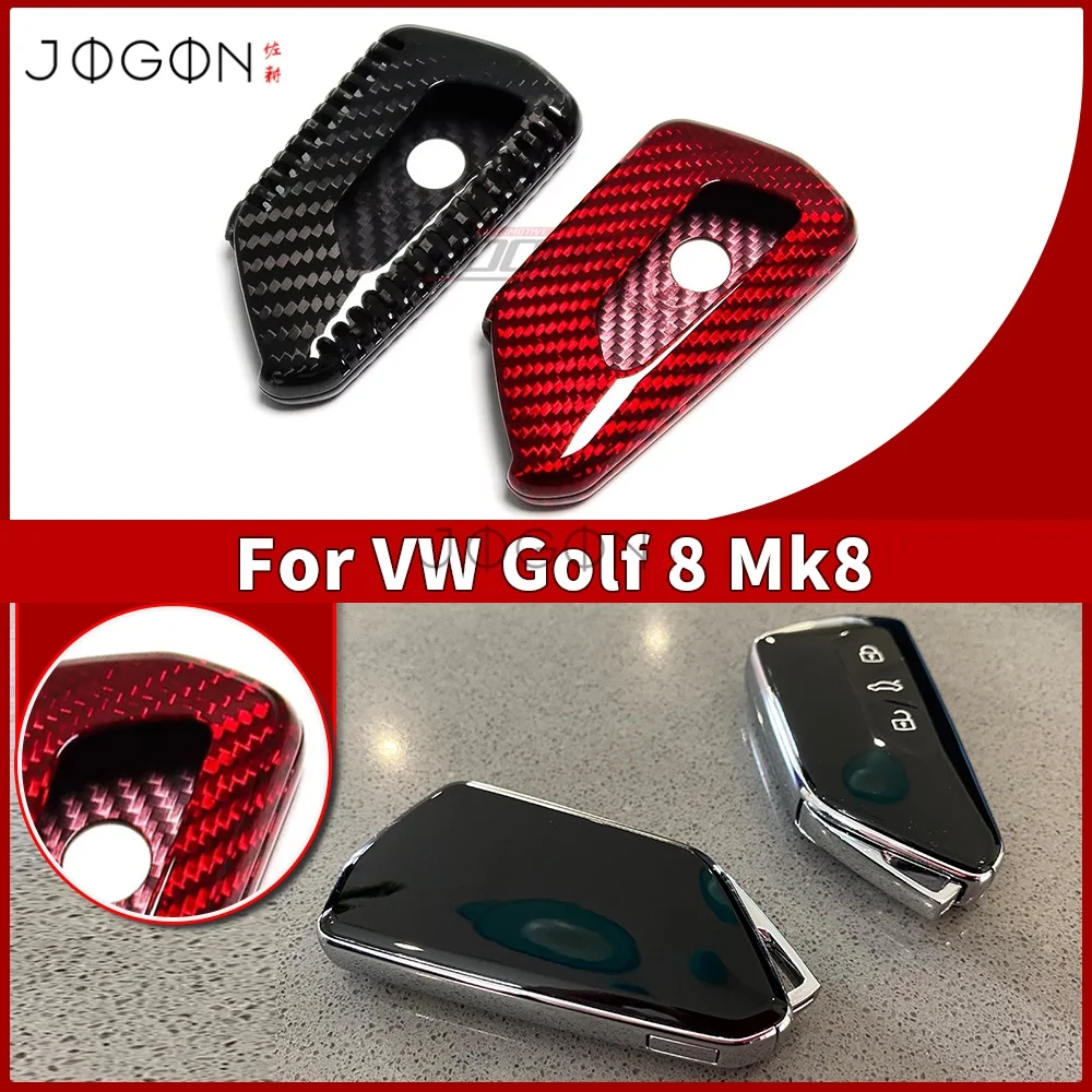 

Real Carbon Remote Control Cases Holder Key Case For Volkswagen VW Golf 8 Mk8 GTI GTD R 2020 2021 Car Accessories