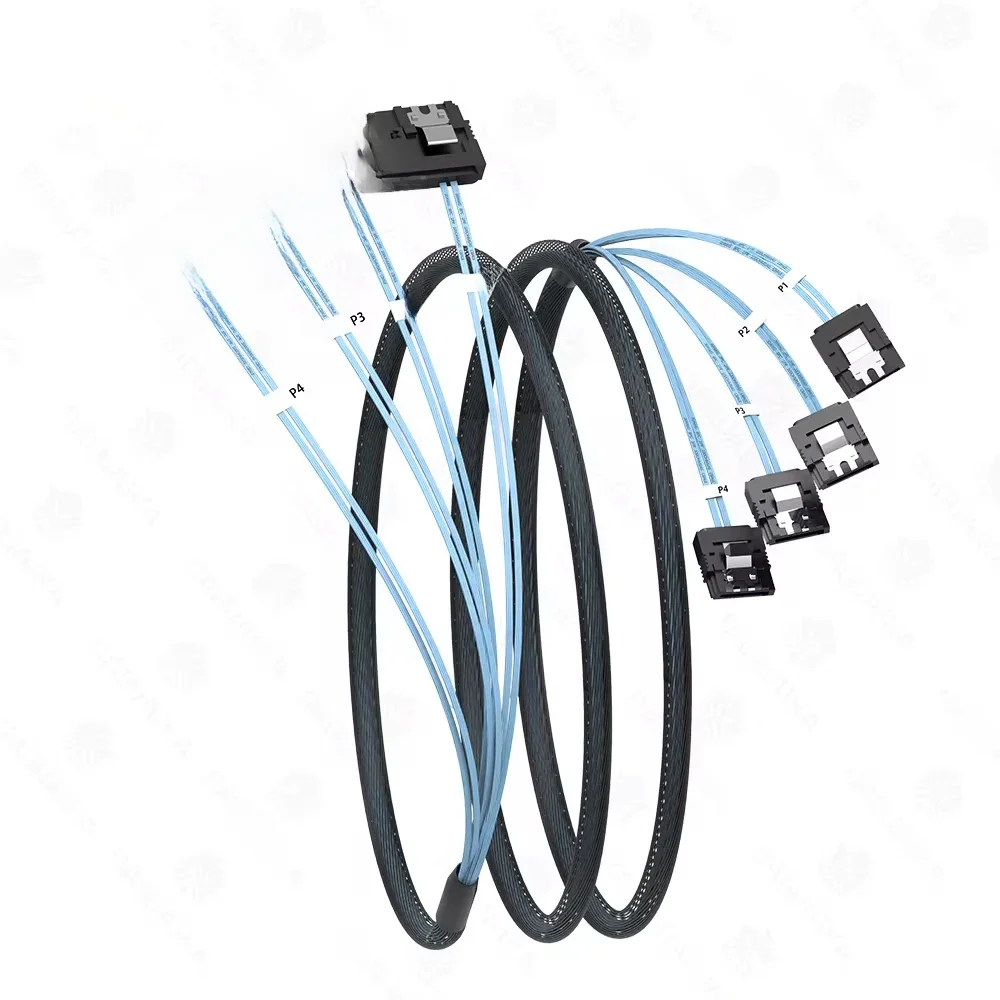 4/6/8 szt./zestaw Kabel SATA do SATA 6 portów/zestaw Kabel do transmisji danych SATA 3.0 7-pinowy do 7-pinowego Kabel SAS 12Gbps Kabel HDD do serwera NAS PC — zdjęcie produktu 7