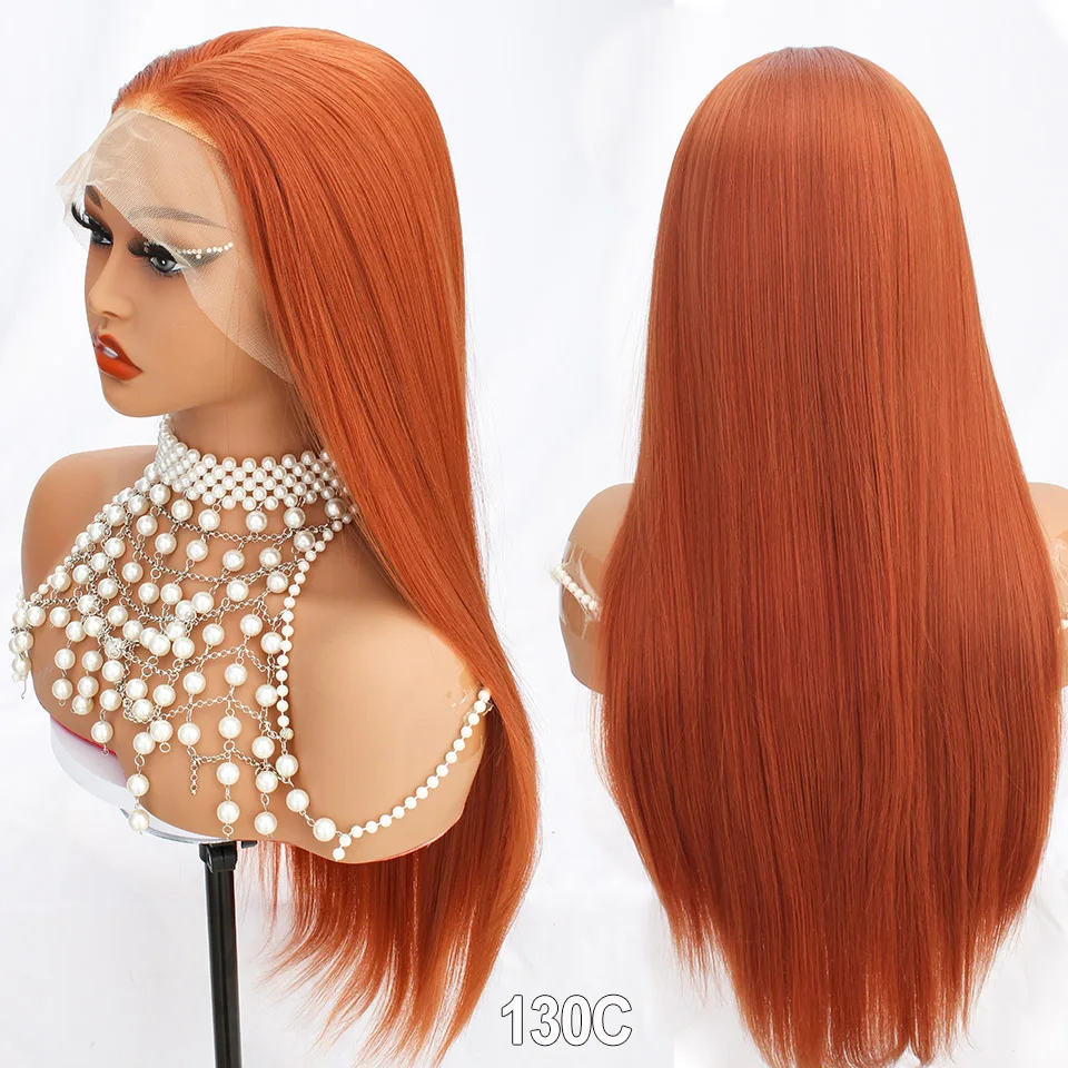 

130C 26 дюймов 13X4 прямые синтетические парики фронта шнурка прозрачные швейцарские парики шнурка прямые кружевные фронтальные парики 260 грамм парики для косплея