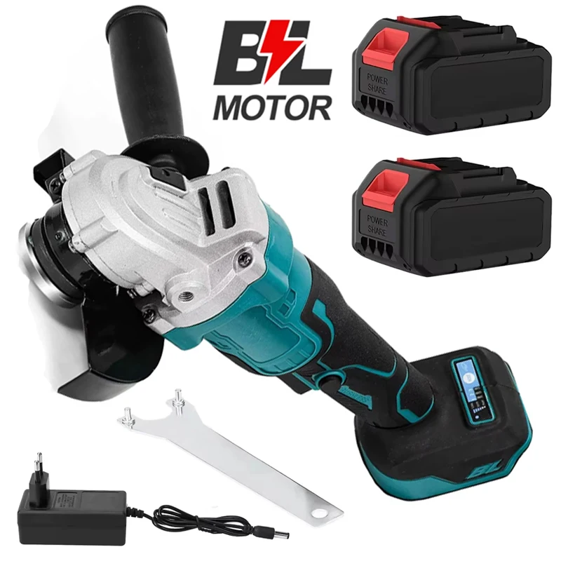 125 mm elektrischer bürstenloser Winkelschleifer, 3 Gänge, Holzbearbeitungs-Polierer, Schleif- und Schneidemaschine, wiederaufladbares Elektrowerkzeug für Makita-Akku