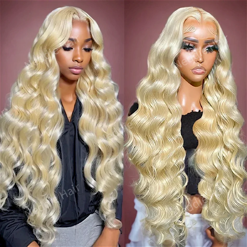 

30 40 inches Brazilian 13x6 13x4 Body Wave 613 Honey Blonde HD Transparent Lace Front Human Hair Wigs Lace Frontal Wig