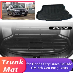 Car Trunk Mat for Honda City Grace Ballade GM 6th Gen 2015~2019 Luggage Rug Waterproof Cargo Boot Pad Liner Cover Accessories