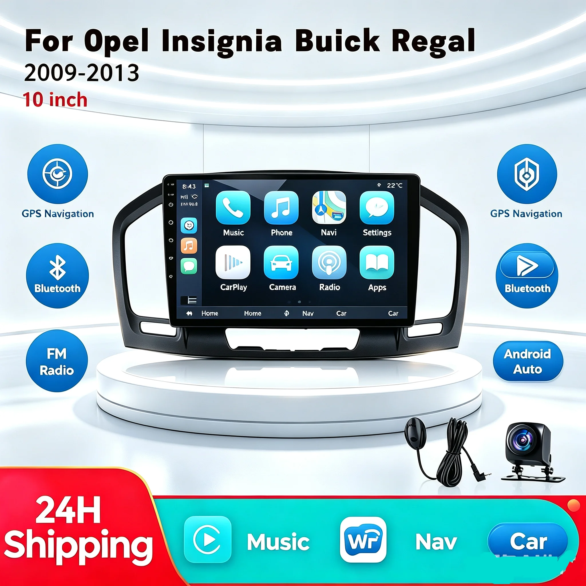 Nuova Versione di Autoradio Android con Lettore Multimediale per Buick Regal Opel Insignia 2009-2013 Carplay 4G Wifi GPS RDS DVD Stereo Auto DSP