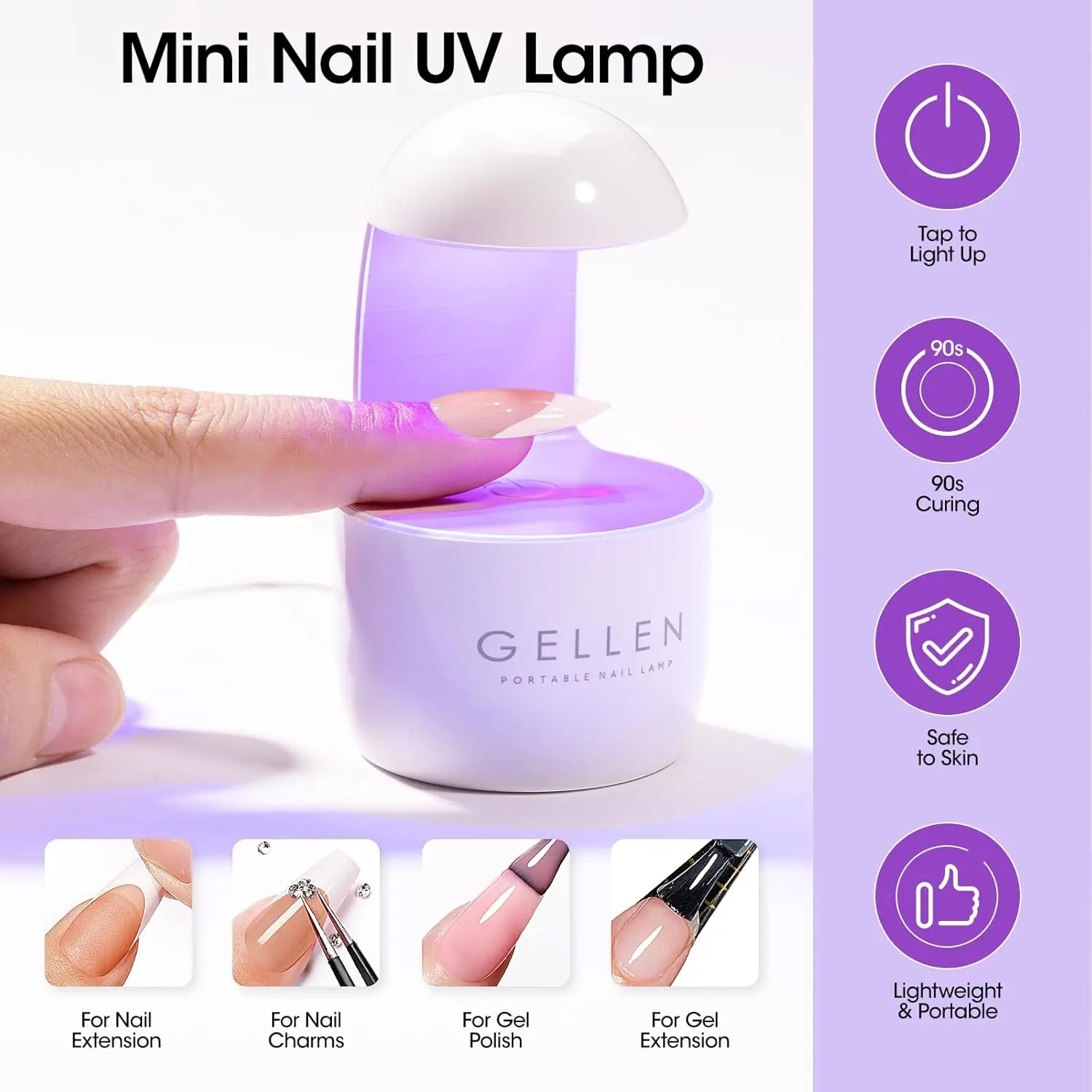 طقم جيلين براون معطف جل للأظافر على توبجل اللوز الفرنسي بالضغط الصلب والأشعة فوق البنفسجية - قاعدة علوية فرنسية للغراء ذو طرف متوسط يمكنك صنعه بنفسك