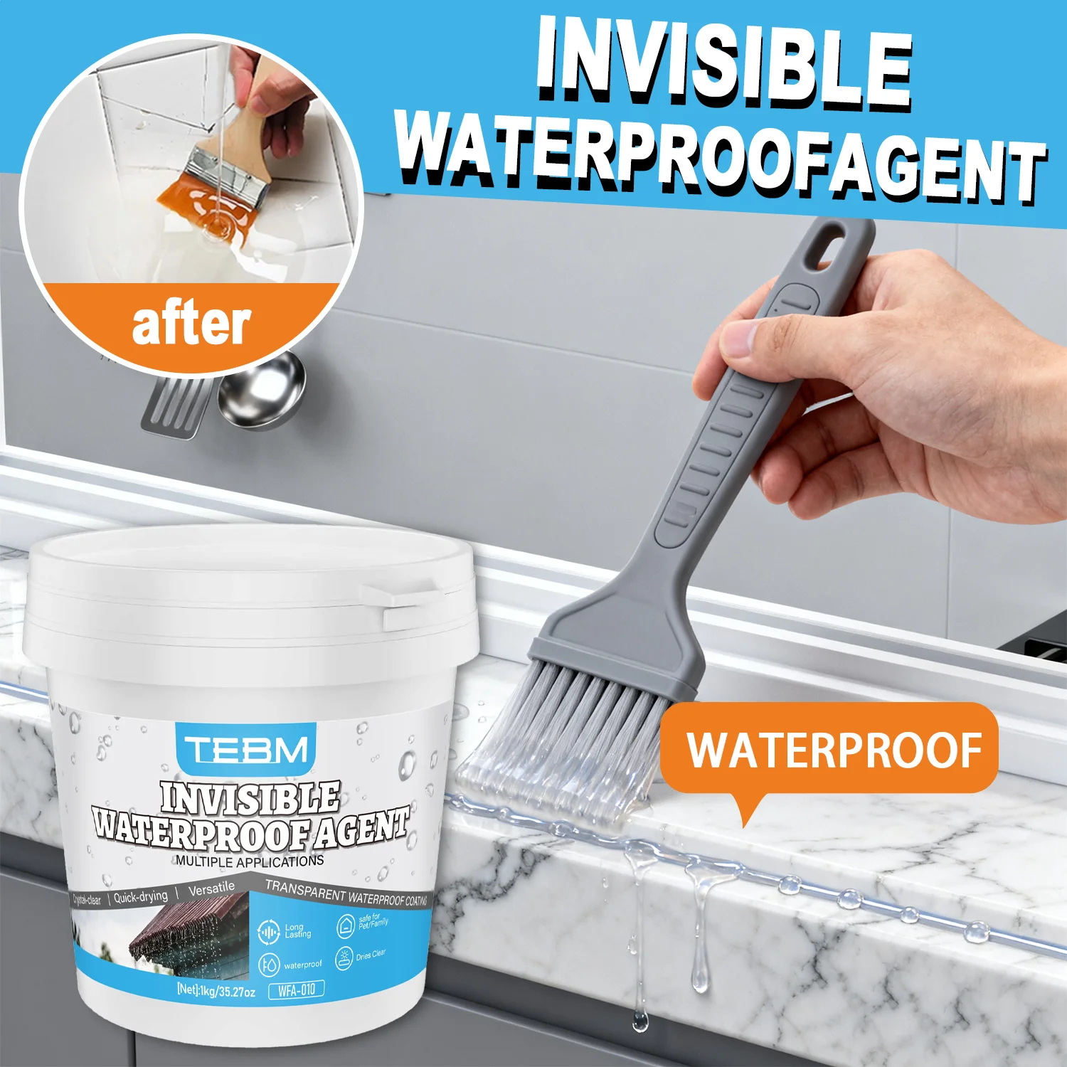 Super Invisible Transparent Waterproof Sealant, Nano Leak-Proof Coating, Crystal Clear Sealing Glue -Once Solution the Recurring