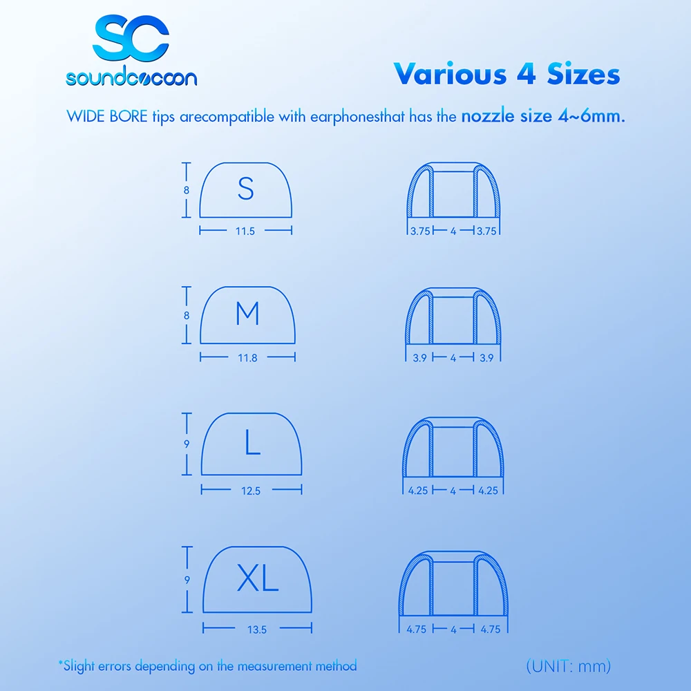 Rosa técnicas soundcocoon/sc fones de ouvido de silicone líquido para bocal 4mm-6mm, graves aprimorados, pontas de ouvido agudas claras para iems