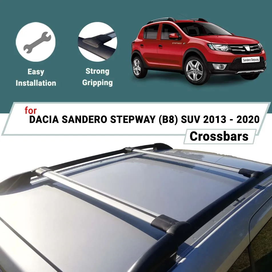 

BARS FOR DACIA SANDERO STEPWAY (BS) SUV 2013 - 2020 ON ALUMINUM ALLOY CROSS BAR CAR ROOF RACK LUGGAGE CARRIER CROSSBAR