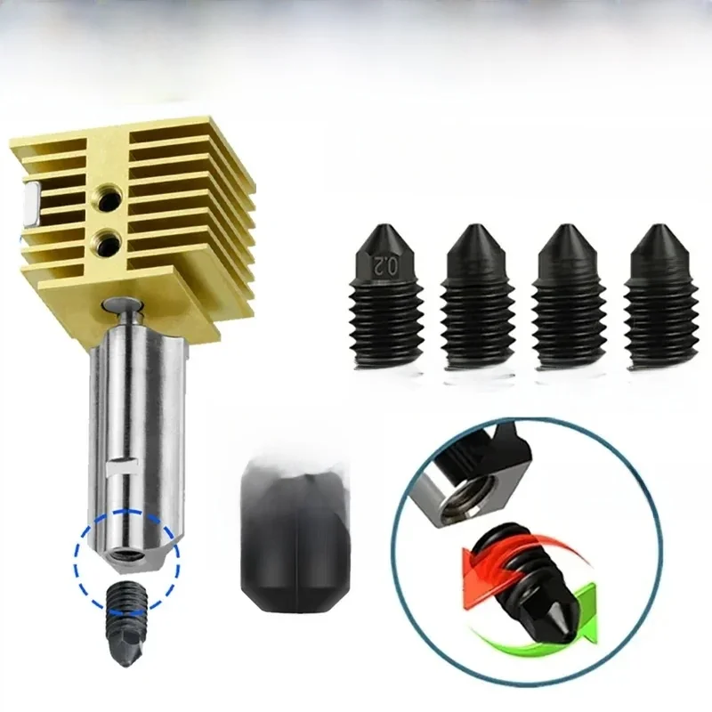 Nouvelle mise à niveau pour Bambu Lab A1 Hotend A1 Mini ensemble de buse Kit Hotend 0.4mm buse en acier trempé remplaçable pièces d'imprimante 3D