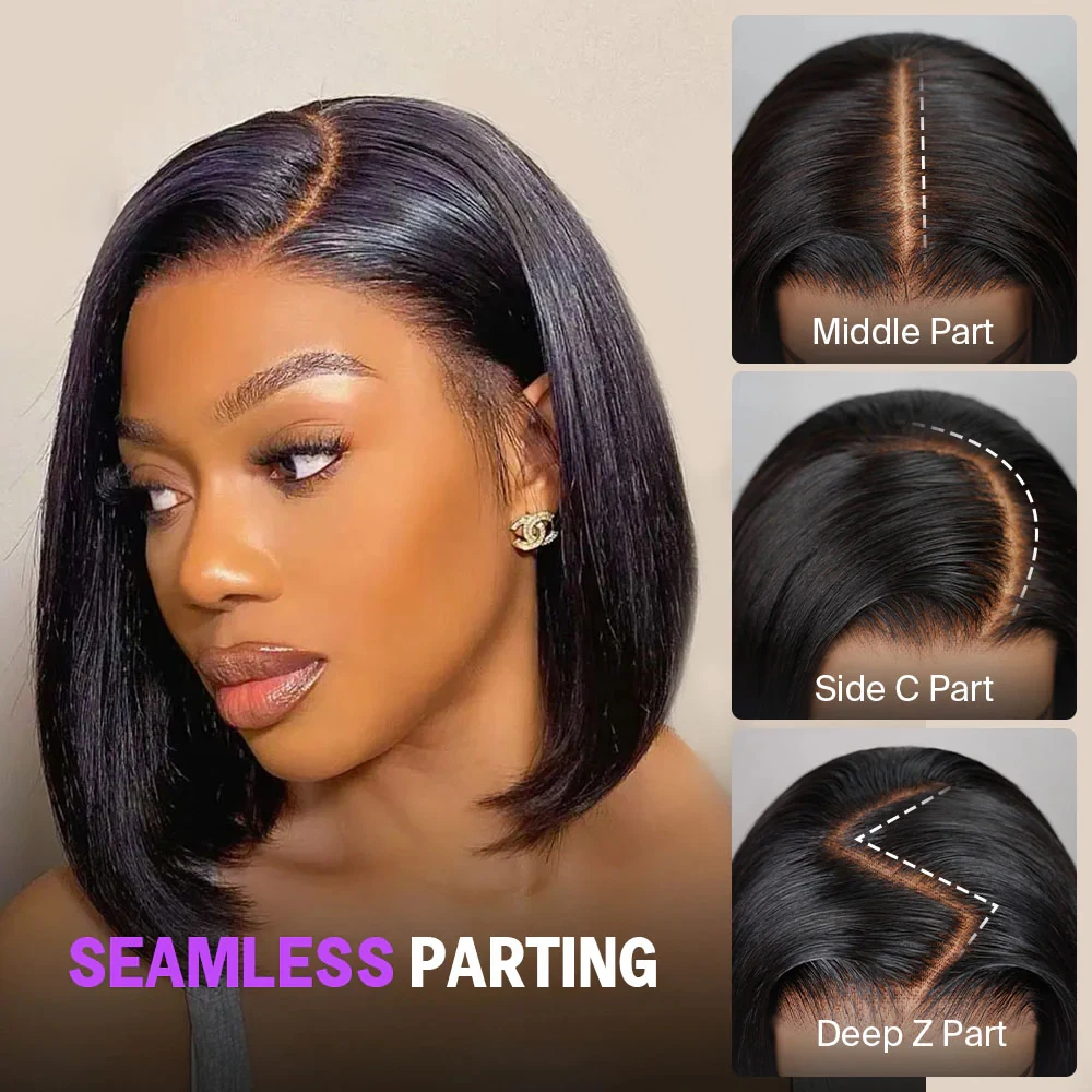5x6 13x4 13x5 13x6 Glueless Short Bob Human Hair Wigs Bye  display picture 3