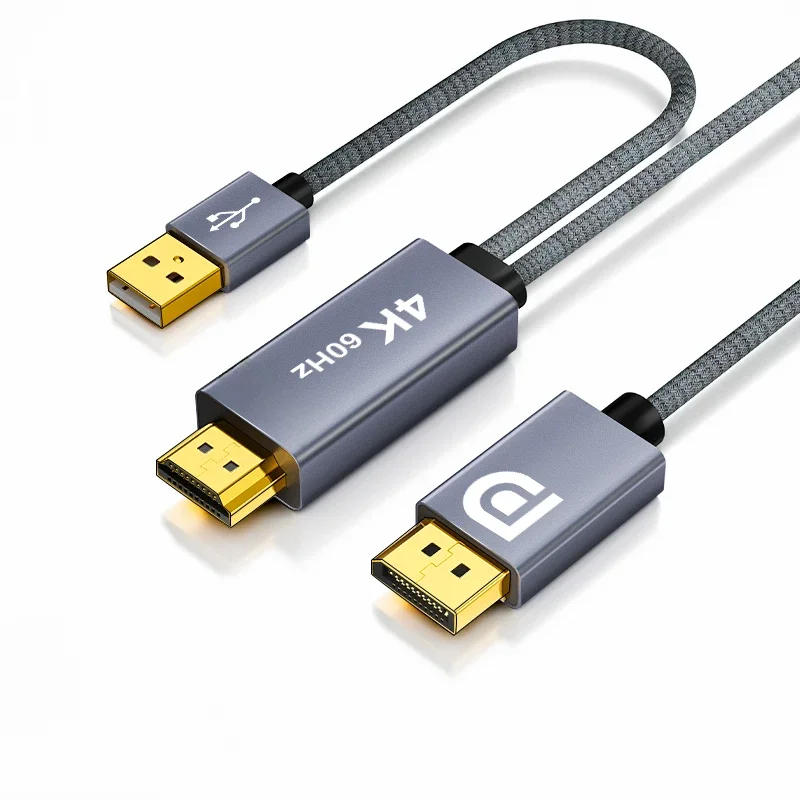 HDMI to DisplayPort Cable 4K 60Hz,1080p@240Hz Uni-Directional HDMI Source to DP Monitor Adapter Display Port Cord Compatible with PC,Laptop,AMD,NVIDIA,PS5,Xbox
