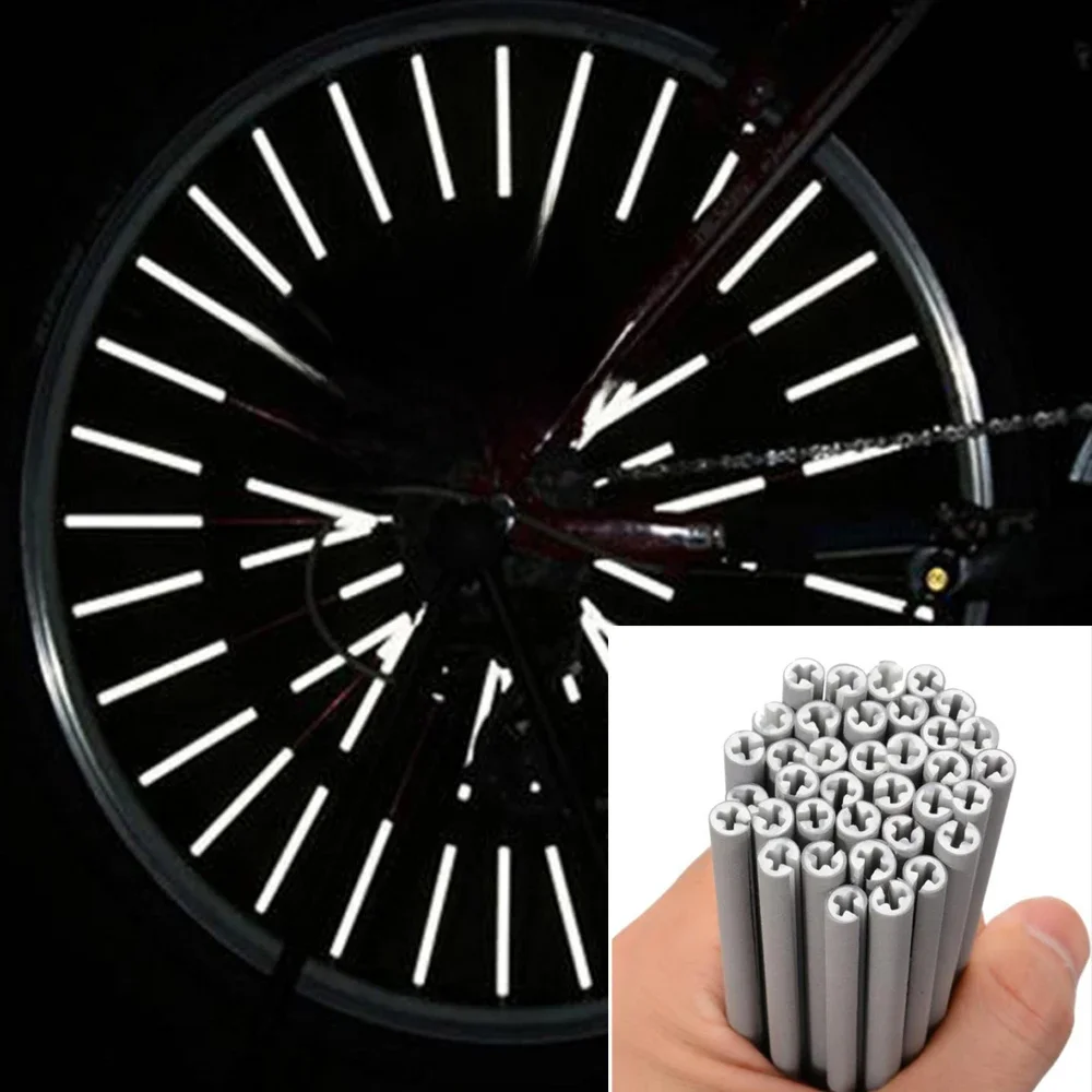 AliExpress Bicycle Wheel Spoke Reflector Skin Waterproof Reflective Safety Warning Spoke Lights Covers Night