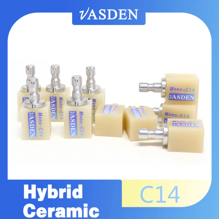 

5Pcs/Box Vasden C14 Hybrid Ceramic Composite Resin for Sirona System Dental Monolayer Resin Block Based Material