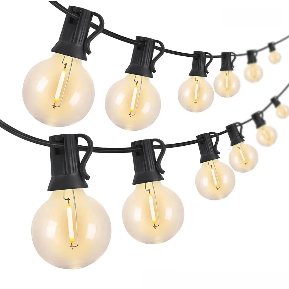 Festoon LED Globe chaîne lumière fée LED G40 extérieur pour fête de noël jardin décoratif guirlande lampe rue Patio arrière-cour