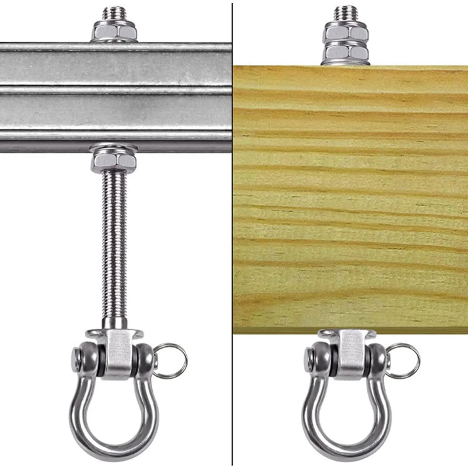 1 paio di ganci per filo oscillante in metallo resistente, set da gioco, hardware, portico, blocco, sedile yoga, blocco di sicurezza, montaggio a soffitto