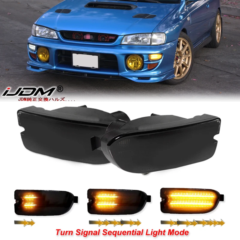 

2 шт., последовательный передний указатель поворота для Subaru Impreza RS Coupe