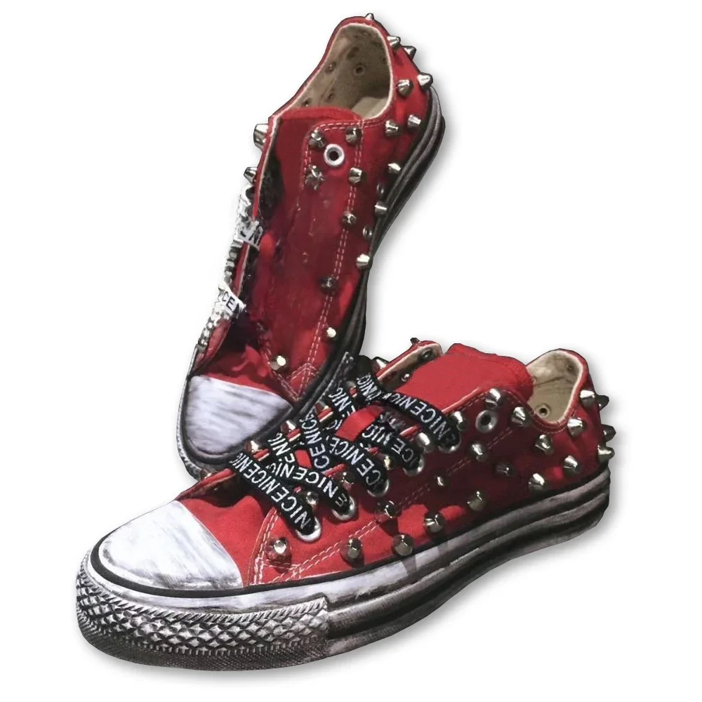 Klassische High-Top-Niet Distressed Canvas Schuhe für Männer und Frauen schmutzige Schuhe Hip-Hop
