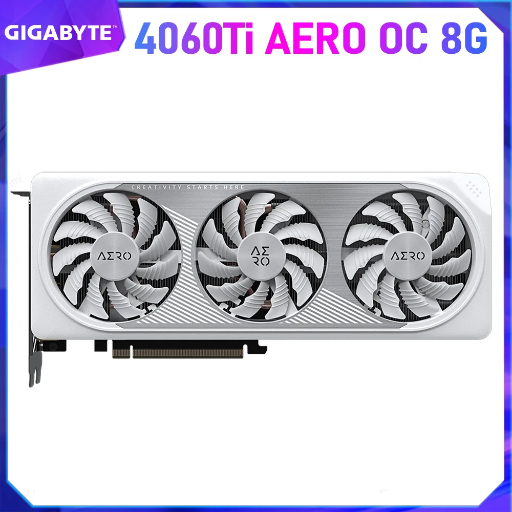 GDDR6 Gigabyte GeForce RTX 4060Ti AERO OC 8G GDDR6 PCI-E 4.0 18000 MHz 128-Bit Triple Fans RTX 4060Ti Overlocking Graphics Card