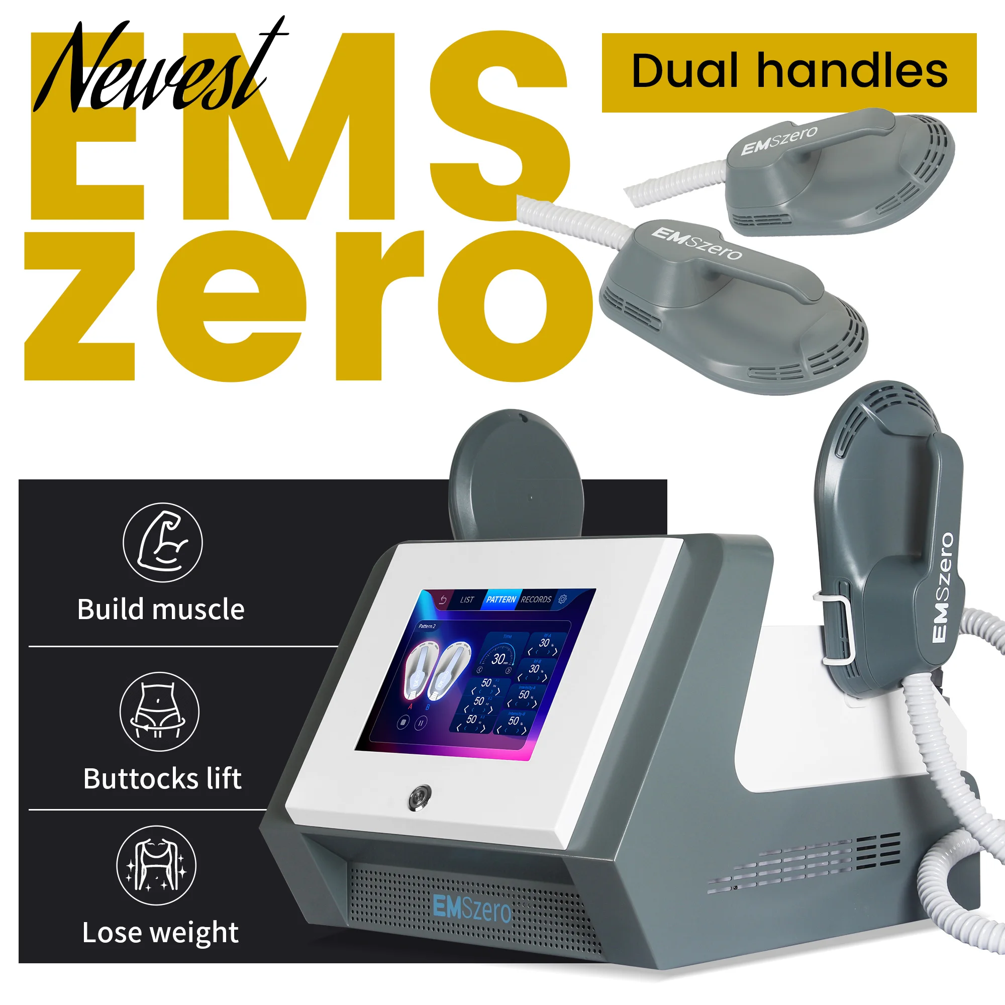 

EMS New 15 Tesla 6500W Hi--Emt EMSZERO Portable Muscle Slimming And Weight Loss Engraving Body Sculpting Machine Salon