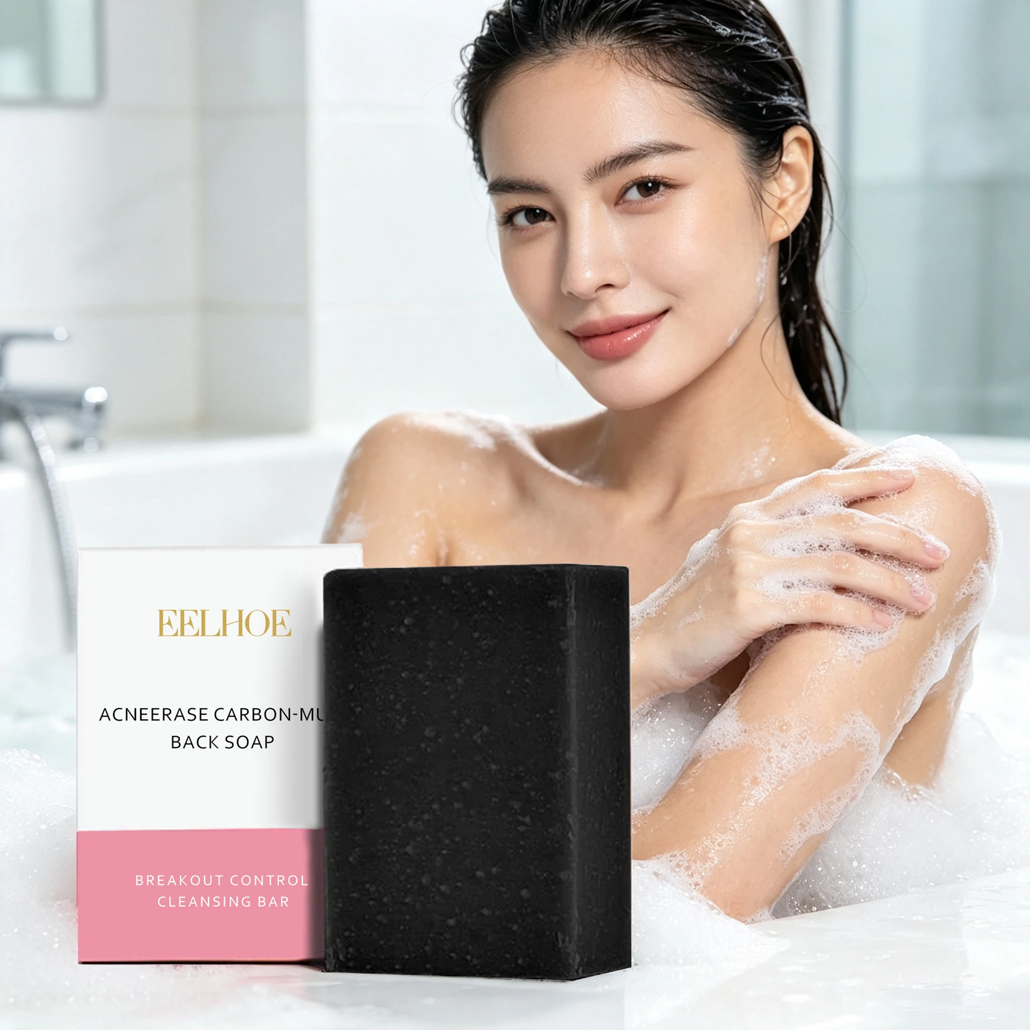 100G Bamboo Charcoal Body Cleaner Soap Moisturizing Gentle Cleaning Pores Remove Dead Skin Improve Smoothness Glowing Soothing Body Cleaning Soap