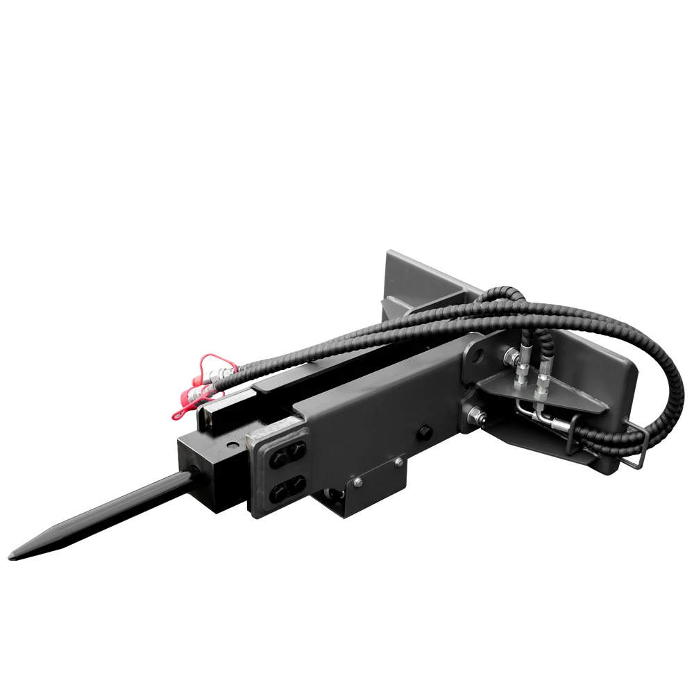 

skid steer loader accessory breaker hammer has strong impact force and is suitable for rock and concrete crushing operations