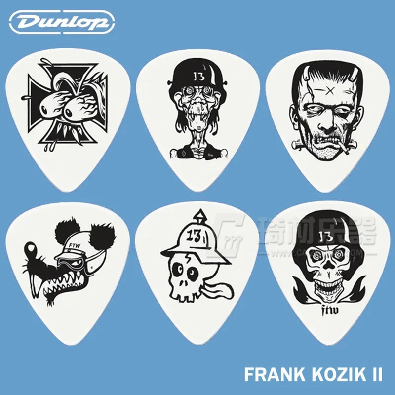Dunlop Frank Kozik Série 2 Guitarra 6 Palhetas Tortex Conjunto 3 Medidores Diferentes