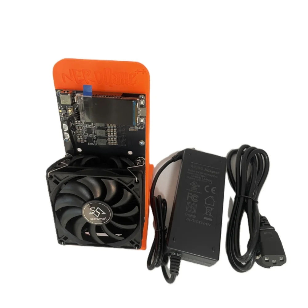 Bitaxe Nerdqaxe++ Open Source 4.8TH/s Bitcoin Solo Miner 80W 4×BM1370 Chips Silent Crypto Miner with Power Supply for DIY Enthus