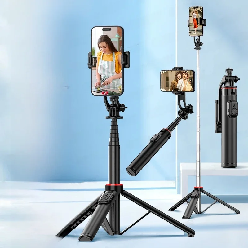 AXNEN Statyw do telefonu komórkowego C12/C13 Tipods do telefonu komórkowego Gopro Action Camera, stojak 1325 mm z bezprzewodowym pilotem Bluetooth do występów na żywo — zdjęcie 2
