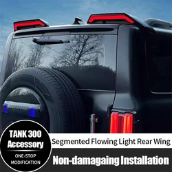 For GWM Tank 300 Spoiler Segmented Flowing LED Lights ABS Rear Tail Wing High Quality Car Accessories