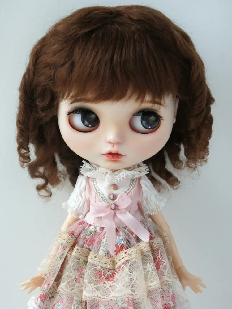 JD178  All Sizes Pretty Curly BJD Mohair Wig Suit For 1/12 1/8 1/6 1/4 1/3 Q Baby Blythe DOD Hair Wholesale Cheap Accessories