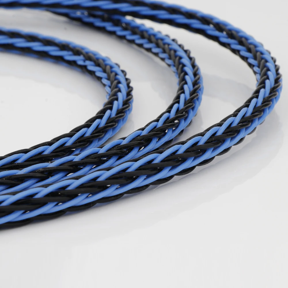 L307 HiFi czarno-niebieski 8TC 16-żyłowy kabel skrętny OCC drut miedziany HIFI audio wzmacniacz głośnikowy gramofon odtwarzacz CD drut masowy