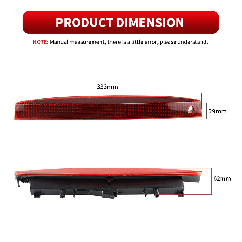 High Mount Stop Lamp Red Black For Renault Megane MK2 MK II 2003-2008 OEM:8200175538 Led High-Mount Third 3rd Brake Light