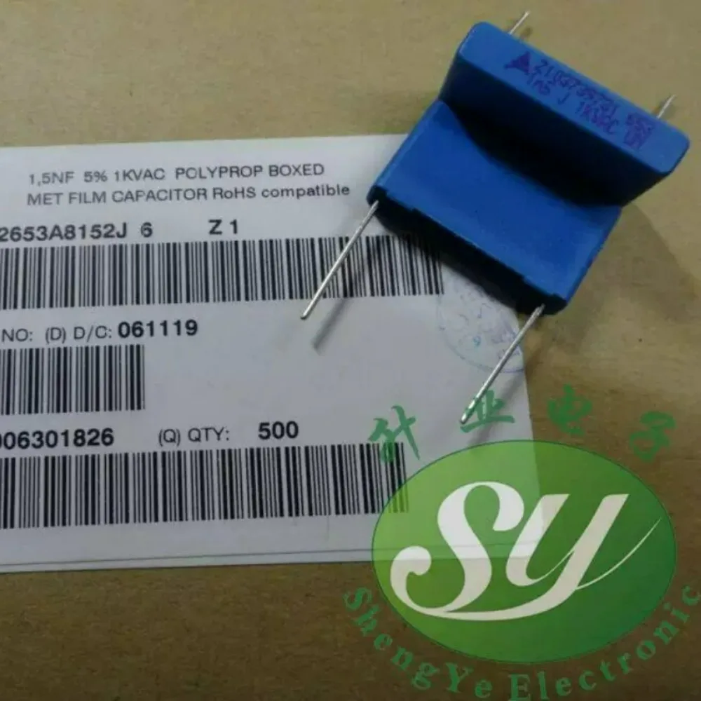 5pcs/lot EPCOS 0.0015uf 1000VAC 1.5NF 1500PF 152 J 5% Brand New 22.5mm Polypropylene Film Capacitor B32653A8152J