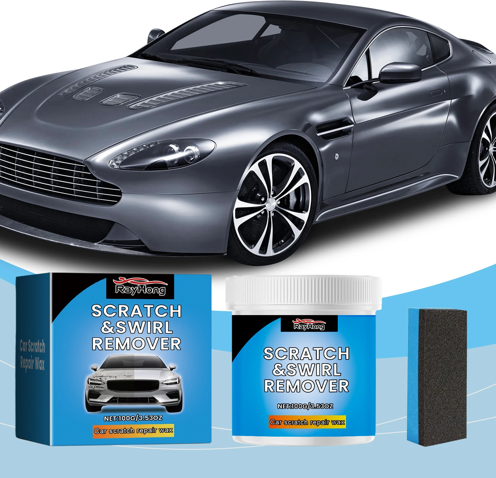 

Rayhong 100 г автомобильный воск для ремонта царапин с губкой, полировка краски, осветление автомобилей, краска для ухода за автомобилем, воск для удаления царапин