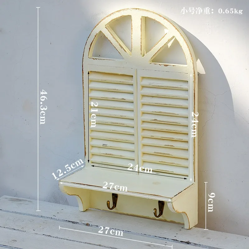 Plant Pot Stand Arched Window Frame Storage Rack Wooden Window Shelf Imitation Window Rustic Hanging Decor for Kitchen Garden view 6