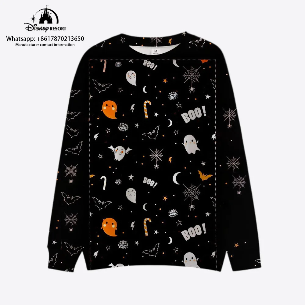 2023 Nieuwe Horror Halloween Disney Merk Mickey En Minnie Anime Print Herfst Harajuku Ronde Hals Casual Trui Met Lange Mouwen