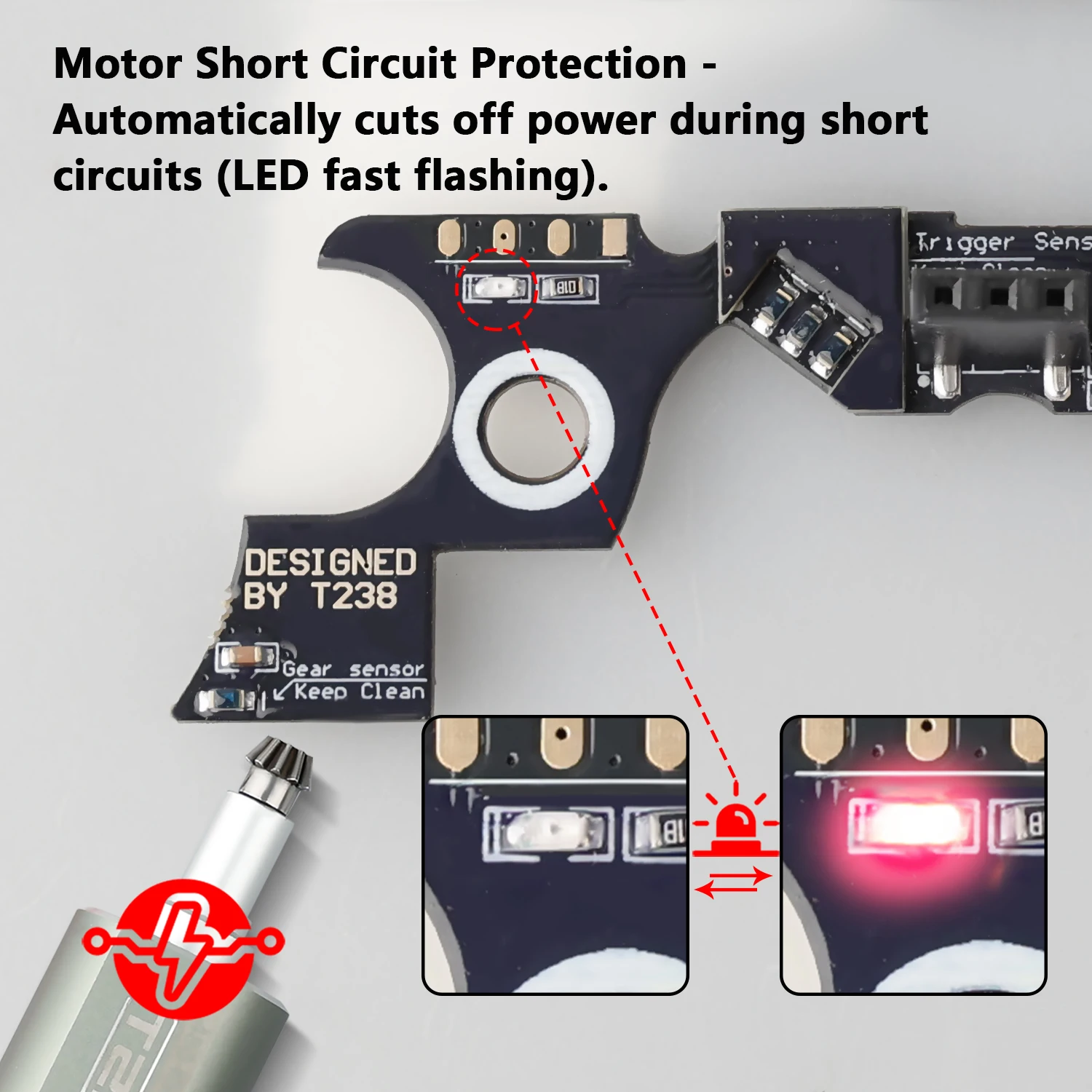 T238 V1.7 V3 PRO MOSFET ETU Optischer Sensor Programmierbar für AIRSOFT Gel Blaster V3 Gearbox – Detail 9