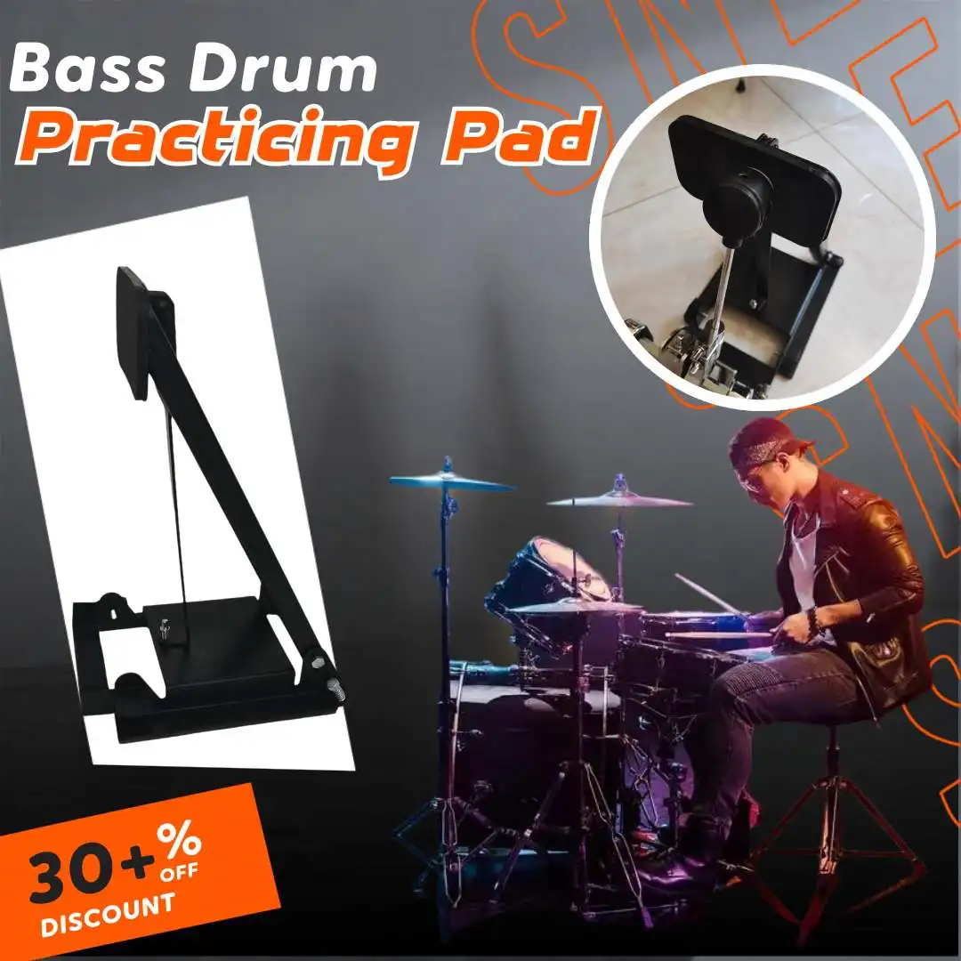 

Тренировочный коврик для бас-барабана, удобный, многоразовый, простой в использовании, компактный размер, портативный для тренировок, детали для ударных инструментов, аксессуары для барабанов