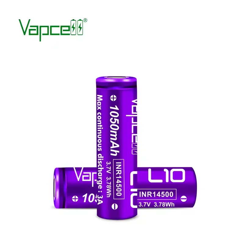 1-12pcs Original Vapcell L10 INR14500 1050mAh 3A 3.7V Battery Rechargable Lithium 14500 Battery For Flashlight VS Vapcell H10